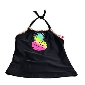 SO Pineapple Halter Swim Top, Girls 10, NWT